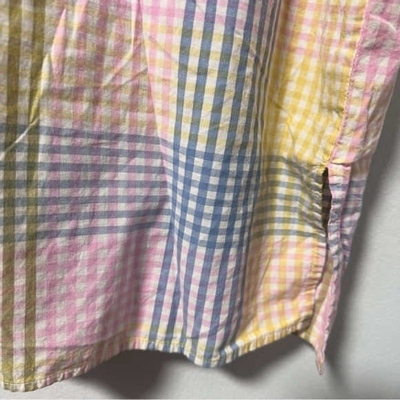 Vintage Timber Creek Pastel Plaid Short Sleeve Button Up Top Mens Size XL Spring - Picture 9 of 16